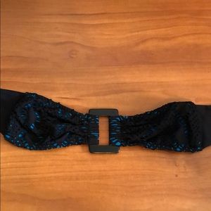 Pursuit block and teal strapless bikini top